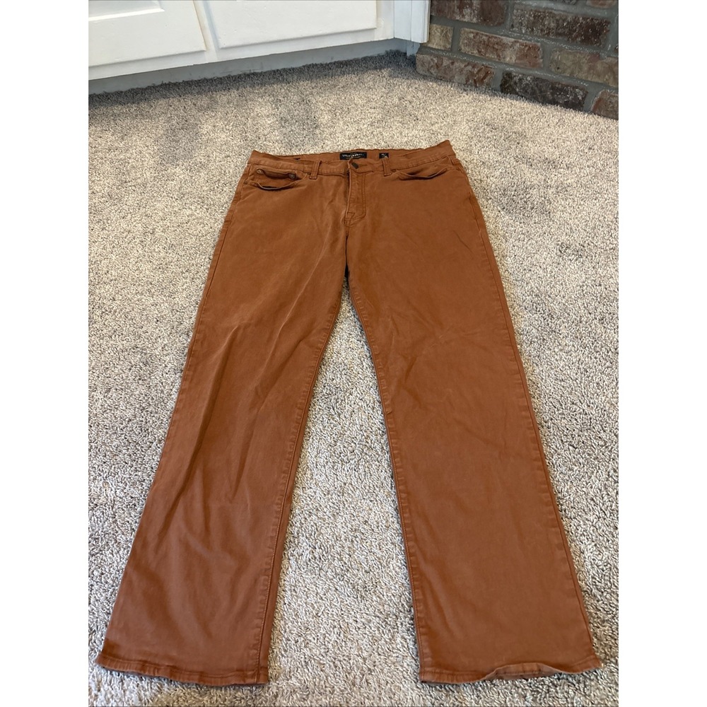 Lucky Brand 363 Straight Fit Men's Pants Copper Rust / Orange Size 34x30